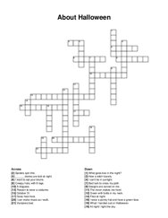About Halloween crossword puzzle