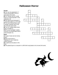 Halloween Horror crossword puzzle