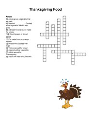 Thanksgiving Food crossword puzzle