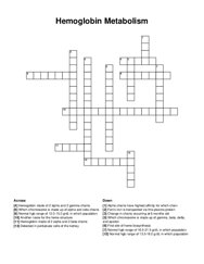 Hemoglobin Metabolism crossword puzzle