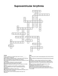Supraventricular Arrythmia crossword puzzle