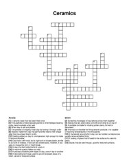 Ceramics crossword puzzle