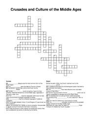 Crusades and Culture of the Middle Ages crossword puzzle