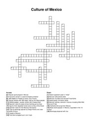 Culture of Mexico crossword puzzle