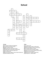 School crossword puzzle