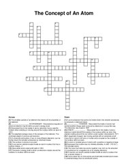 The Concept of An Atom crossword puzzle