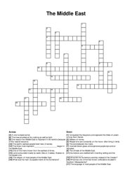 The Middle East crossword puzzle