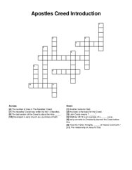 Apostles Creed Introduction crossword puzzle