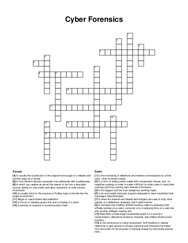 Cyber Forensics crossword puzzle