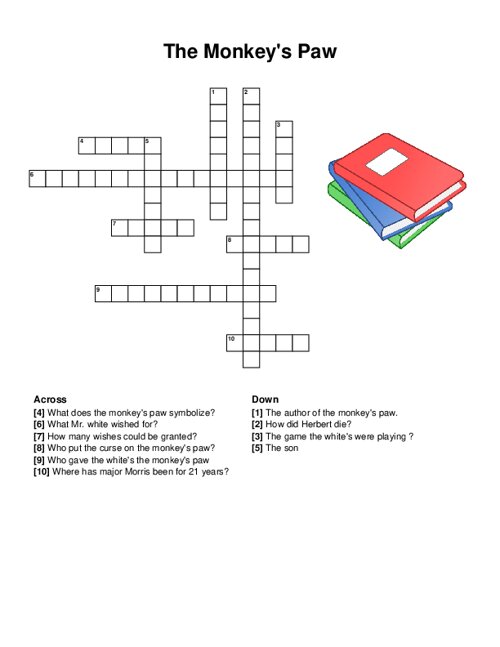 The Monkeys Paw Crossword Puzzle