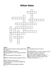 William Blake crossword puzzle