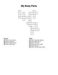 My Body Parts crossword puzzle