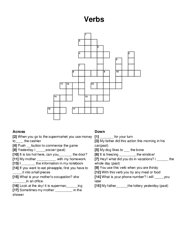 Verbs crossword puzzle