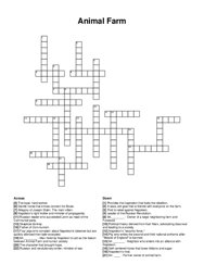 Animal Farm crossword puzzle