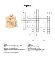Algebra crossword puzzle