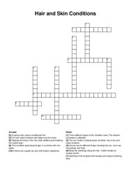 Hair and Skin Conditions crossword puzzle