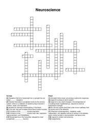 Neuroscience crossword puzzle