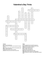 Valentines Day Trivia crossword puzzle