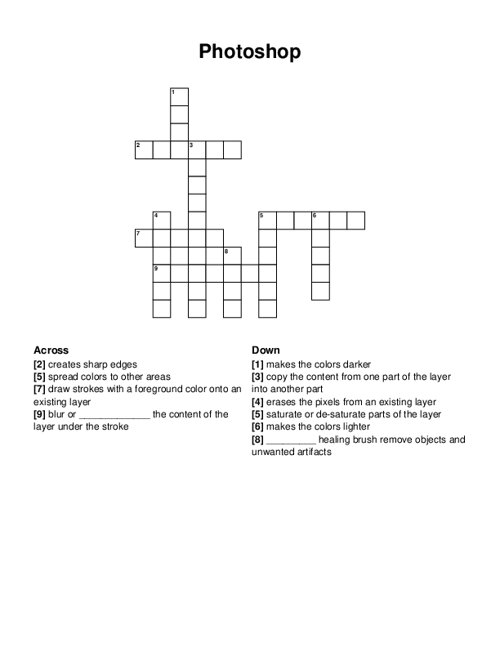 Photoshop Crossword