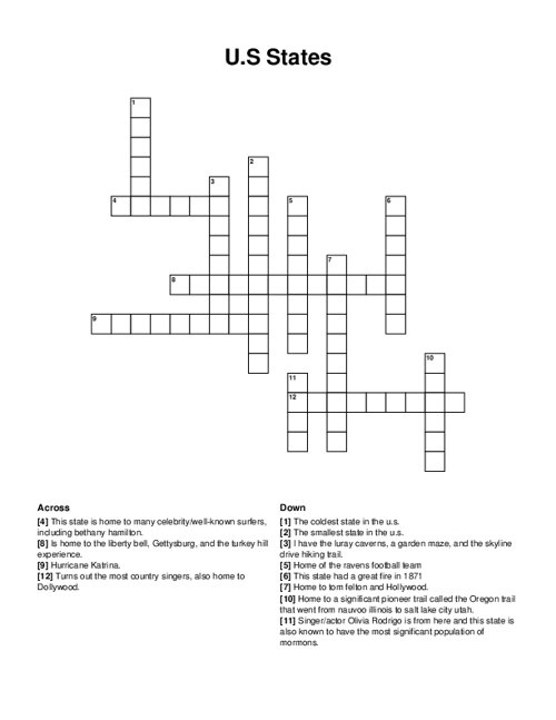 Peru Crossword Puzzle