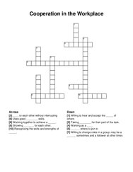 Cooperation in the Workplace crossword puzzle