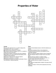 Properties of Water crossword puzzle