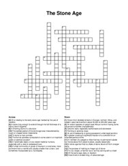 The Stone Age crossword puzzle