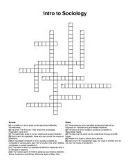 Intro to Sociology crossword puzzle