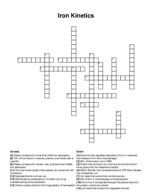 Iron Kinetics Crossword Puzzle