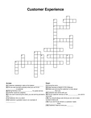 Customer Experience crossword puzzle