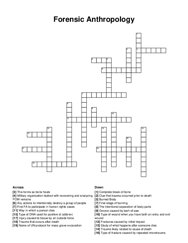Forensic Anthropology crossword puzzle