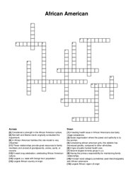 African American crossword puzzle