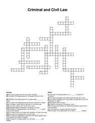 Criminal and Civil Law crossword puzzle