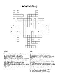 Woodworking crossword puzzle
