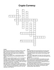 Crypto Currency crossword puzzle