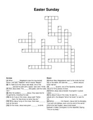 Easter Sunday crossword puzzle
