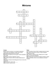 Mixtures crossword puzzle
