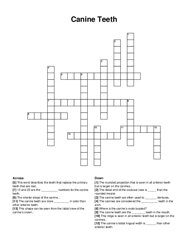 Canine Teeth crossword puzzle