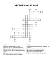 VECTORS and SCALAR crossword puzzle