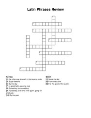 Latin Phrases Review crossword puzzle