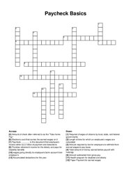Paycheck Basics crossword puzzle