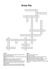 Gross Pay crossword puzzle