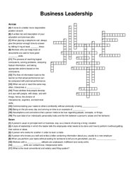 Business Leadership crossword puzzle