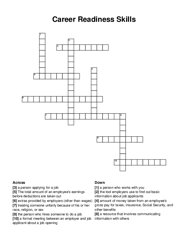 Career Readiness Skills crossword puzzle