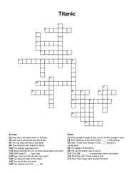 Titanic crossword puzzle