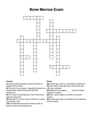 Bone Marrow Exam crossword puzzle