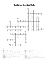Customer Service Skills crossword puzzle