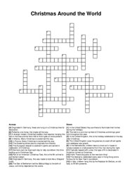 Christmas Around the World crossword puzzle