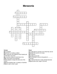 Merazonia crossword puzzle