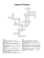 Legend of Perseus crossword puzzle